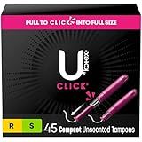 U by Kotex Tampons, Click Compact Multipack, Regular/Super Absorbency, Unscented, 45 Count