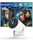 Mini Projector with Wifi 6 and Bluetooth5.4, Portable Projector 4K Support, Android 14 Smart Proyector with 200ASIN & Auto Keystone, Alwtniet HY300Utral Small Proyector for Bedroom, Movie, Outdoor
