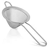 Upgraded 3.3" 304 Stainless Steel Fine Mesh Strainers for Kitchen, Cocktail Strainer Tea Coffee Juice Strainer Food Strainer Mini Sieve Strainer, Silver