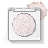 KYDA Single Glitter Eyeshadow, Pale Champagne Silver Eyeshadow, Lasting Blendable Shimmer Pearl Eyes Shadow, Sparkling Eyes Glitter, Soft Buildable Glossy Color, Wet Look Effect, Weaving Maid