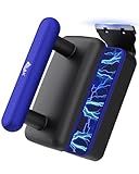 AQQA Magnetic Aquarium Fish Tank Glass Cleaner, Dual-Blades Algae Scraper Glass Cleaner Scrubber, Double Side Floating Aquarium Magnetic Brush for 0.2-0.4 Inch Thick Glass Aquariums Tank (M)