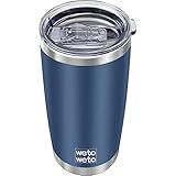 WETOWETO 20oz Tumbler, Stainless Steel Vacuum Insulated Coffee Travel Mug, Double Wall Powder Coated Insulated Coffee Mug Travel Mug with Lid Thermal Cup for Outdoor (Navy Blue, 1 Pack)
