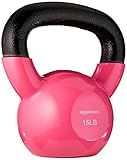 Amazon Basics Vinyl Kettlebell, 15 pound, Pink