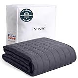 YnM 15lbs Weighted Blanket for Adults, Heavy Bed Throw Blanket with Cooling Glass Beads for All Season Use, Ideal for ~90lbs (48x72 Inches, Twin/Full, Dark Grey)
