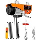 Electric Winch 440Lbs, 110V Electric Hoist with 13ft Remote Control,39.4ft Single Cable Lifting Height & 11.5 Ft Power Cord, Warehouses, Construction Site, Attic