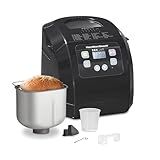 Hamilton Beach Automatic Bread Maker Machine, Digital, Programmable, 12 Settings + Gluten Free, PFAS-Free Nonstick Pan + Kneading Paddle, 2 lb Capacity, Black