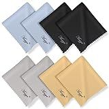 Mcyye 8 PCS Microfiber Cleaning Cloth for Glasses (6"x7"), Premium Eyeglass Cleaning Cloth, Lens Wipes Cloth for Electronics, Glasses, TV Screen, Cell Phone and Laptop, Cleaning the Screens Works Well