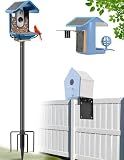 XDW-GIFTS Bird House Pole, 1 Pack 109 Inch Metal Bird Feeder Pole for Outdoor, with 5-Prong Heavy Duty Base for Birdhouse Mounting, Weather Station