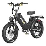 ANIIOKI AQ177 Pro Max eBikes for Adults, 200 Miles Long Range Electric Bike, 28 MPH High Speed Commuting Ebikes, Full Suspension Ebike (AQ177 Pro Max - Black Color (Single Motor))