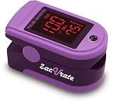 Zacurate Pro Series 500DL Fingertip Pulse Oximeter Blood Oxygen Saturation Monitor with Silicone Cover, Batteries and Lanyard (Mystic Purple)