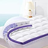 ChiXpace Dual Layer 4 Inch Memory Foam Mattress Topper Queen - 2 Inch Gel Memory Foam and 2 Inch Pillow Top Mattress Pad, 7-Zone Egg Crate Mattress Topper for Back Pain