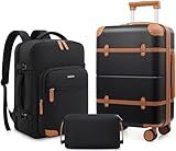 Mosslly Luggage Sets 3 Piece, Expandable 100% PC Hardshell Suitcase with Spinner Wheels, 20in Suitcase Set with TSA Lock for Women, Carry On Luggage with Travel Backpack
