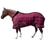 HILASON Horse Stable Blanket Quilted Winter Turnout 300g Polyfill Water Resistant Cold Weather Blanket for Horses Wine Color