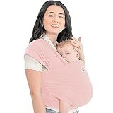 KeaBabies Baby Wrap Carrier - All in 1 Original Baby Carrier Newborn to Toddler Sling, Easy to Wear, Hands Free Bonding, Lightweight, Breathable Infant Wraps (Dusty Pink)