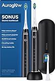 AURAGLOW Sonic Electric Toothbrush for Adults – Rechargeable, 40,000 VPM, 5 Modes, Removes 10x More Plaque, IPX7 Waterproof, Wireless Charging, 30-Day Battery, 2 Brush Heads & Travel Case