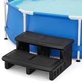 Hot Tub Steps 3-Leg Support, UV Resistant Spa Stairs with Snap Assembly