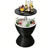 Tangkula Outdoor Cooler Table, Multi-Functional Cooler Bar Table