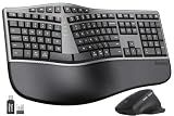SABLUTE Ergonomic Wireless Keyboard and Mouse, Rechargeable, Split, Win/Mac