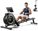 YPOO Rowing Machine for Home, 350 LB Capacity, 16-Level Silent Resistance, Magnetic Rowing Machines for Home Foldable, Full-Body Workout Compact Rowing Machine for Cardio & Strength with APP Support