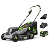 Grelawner 40V 16" Cordless Lawn Mower, Electric Mower for Small Yard Lawns