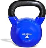 Yes4All 45 lb Kettlebell Weight Vinyl Coated Cast Iron for Dumbbell Weights Exercises, Gym, Fitness, Full Body Workout Equipment Push up, Grip and Strength Training, Blue
