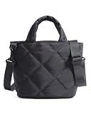 BAGSMART Crossbody Bags for Women, Small Crossbody Bag Puffer Cross Body Purse Mini Tote Travel Purse Shoulder Handbags Wallet, Black