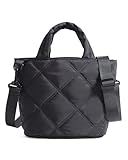 BAGSMART Crossbody Bags for Women, Small Crossbody Bag Puffer Cross Body Purse Mini Tote Travel Purse Shoulder Handbags Wallet, Black