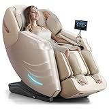 RELX Massage Chair Full Body, 20 Modes Zero Gravity SL-Track Shiatsu Massage Chair Built-in Heat System, Airbag Massage with Body Scan, Deep Yoga Stretch, Calfrest Extension and AI Control(Cream)