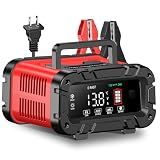 E-FAST Battery Charger 0-20A 12/24V Lifepo4 Lead Acid Automatic Smart Car Battery Charger, Trickle & Pulse Repair, Automobile Battery Maintainer for Car Truck Motorcycle Lawn Mower Boat