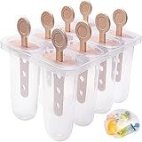Popsicles molds，8PCs Silicone Popsicle Molds，BPA Free Homemade Ice Popsicle Molds, Reusable Easy Release Ice Pop Molds with Sticks for Baby Kid Toddler