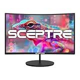 Sceptre Curved 27" FHD 1080p 75Hz LED Monitor HDMI VGA Build-In Speakers, EDGE-LESS Metal Black 2019 (C275W-1920RN)