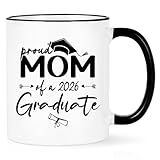 YHRJWN Graduation Gift for Her, Proud Mom of A 2026 Graduate Coffee Mug, Graduation Gifts for Mom of 2026 College High School Master Degree MBA Graduates, 11 Oz