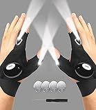 MOIPEJO LED Flashlight Gloves, Gifts for Men Dad Him Boyfriend Husband, Cool Gadget Hands-Free Finger Lights for Camping Fishing Repairing, Fathers Day Christmas Birthday Gift-Black