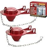 2 Pack 2-Inch Toilet Flapper Replacement Kit – Fix Running Toilets & Ghost Flushing, Fits Most 2" Flush Valves (NOT 3"), Compatible with Kohler, TOTO & American Standard, Durable Rubber Seal, Red