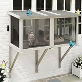 Window Catio Outdoor Cat Enclosure, Compact Cat Window Box for Indoor Cats