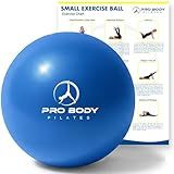 ProBody Pilates Small Exercise Ball - 9 Inch Workout Ball for Stability, Barre, Yoga, Core & Physical Therapy, Home Gym & Office Use (Blue)