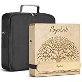 POGOLAB Portable Cajon, Multi-Tone Travel Drum Box with Storage Bag & Detachable Snare Drum Strap, Exquisite Carved Patterns, Beautiful Percussion Instrument Gift