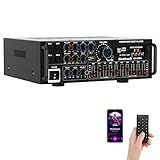 Viprh 2000W Peak Stereo Stereo HiFi Power Amplifier Home Audio Amplifier System, Karaoke Mixer, USB/SD Playback & Remote Control - Multi-Source Input for Home Theater and Car Use (AS-336BU)