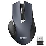 acer Wireless Mouse for Laptop, 2.4GHz Computer Mouse 3 Adjustable DPI Office Cordless USB Mice with USBA Receiver, 6 Buttons, 1600 DPI, Medium to Large Sized Hands Compatible with PC, Laptop, Desktop