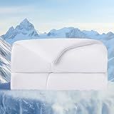 BEDELITE Cooling Comforter Queen Size,Double Side Cooling Blankets for Hot Sleepers,Lightweight & Breathable Summer Comforter Queen Size，Bright White,88x88 Inches