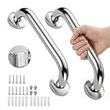 2 Pack Shower Grab Bar, Stainless Steel Bathroom Grab Bar, Shower Handle Bath Handle, Safety Bars for Shower Chair Bench, Grab Bars Senior, Elderly, Handicap(12 Inch)