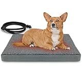 AUPETEK Heated Pet Beds for Indoor/Outdoor Cat & Dog Orthopedic Foam Warming Cat Beds Auto Temperature Control, Washable Cover with Waterproof Liner Thermo Kitty Electric Heating Bed