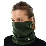 Merino.tech Merino Wool Ski Neck Gaiter - Face Mask Neck Warmer for Men & Women (165 Army Green)