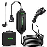 Lrowak Level 1&2 Portable EV Car Charger, 16 Amp 110V-240V, with 21FT Cable NEMA 6-20P Plug NEMA 5-15 Adapter, J1772 Electric Vehicle Charging for All PHEV/EV