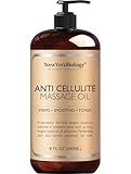 New York Biology Anti Cellulite Massage Oil 8 Fl. oz – Made with 100% Natural Oils – Body Oil for Massage Therapy, Muscle Relaxation and Deep Tissue