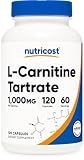Nutricost L-Carnitine Tartrate 1000mg, 120 Capsules, 60 Servings