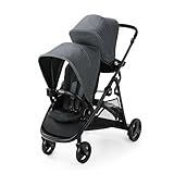 Graco Ready2Grow 2.0 Double Stroller, Twin Baby Stroller Features Bench Seat and Standing Platform Options, Compact Fold Perfect for Baby Travel, Rafa