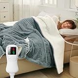 Electric Blanket Full Size 72"x84", Heating Blanket, Soft Flannel Heated Blanket, 9 Heating Levels,1-9 Hours Auto Off, Fast Heating, Overheat Protection, Machine Washable,Gifts for Woman, Gray