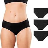 Bambody Absorbent Brief, Super Comfy Period Underwear for Women - Leakproof Period Panties - Small, 3 Pack, Black