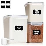 ComSaf Airtight Flour and Sugar Container 2.6Qt & 5.5Qt 3Pack, Wide Mouth